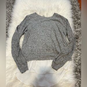Light Gray & White Layered Sweater